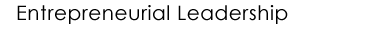 Entrepreneurial Leadership
