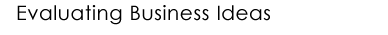 Evaluating Business Ideas