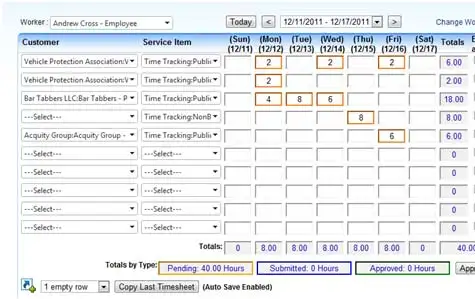 Quickbooks eBillity Time Report