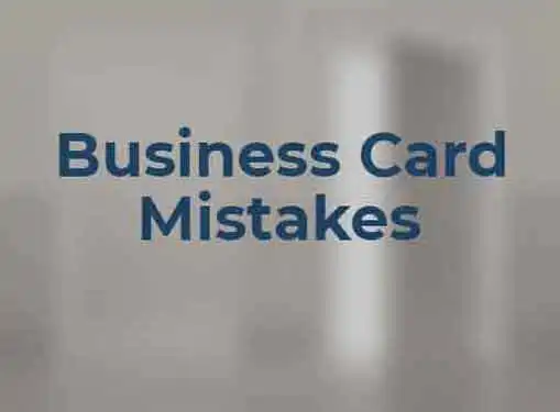 Business Card Mistakes