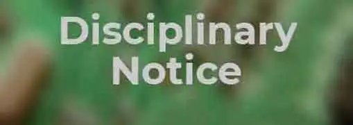 Disciplinary Notice