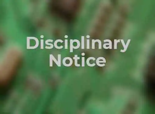 Disciplinary Notice