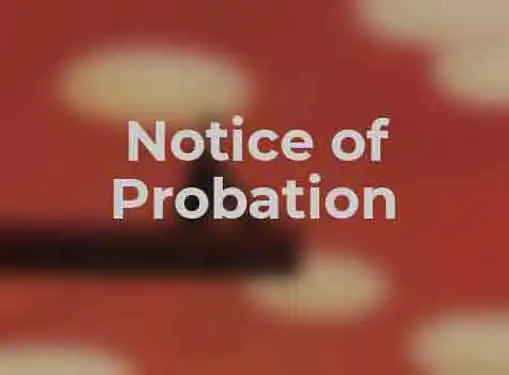 Warning Letter Notice Of Probation