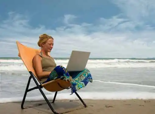 Small Business Owner Working Remotely While on Vacation
