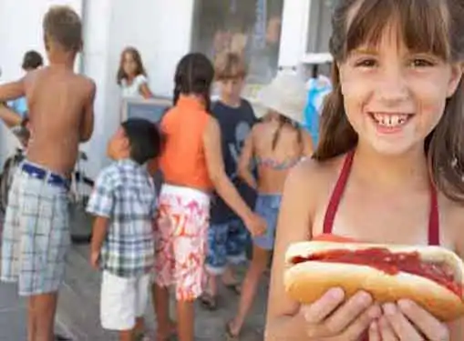 Hamburger and Hot Dog Stand